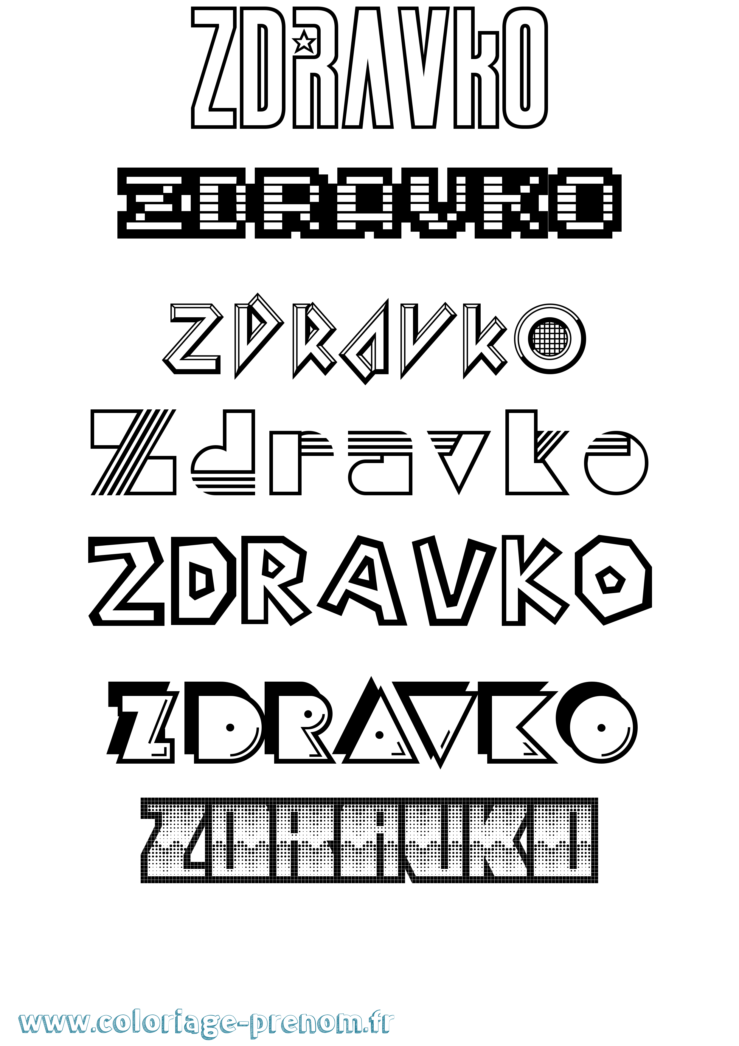 Coloriage Zdravko Jeux Vidéos Coloriage prénom Zdravko Jeux Vidéos