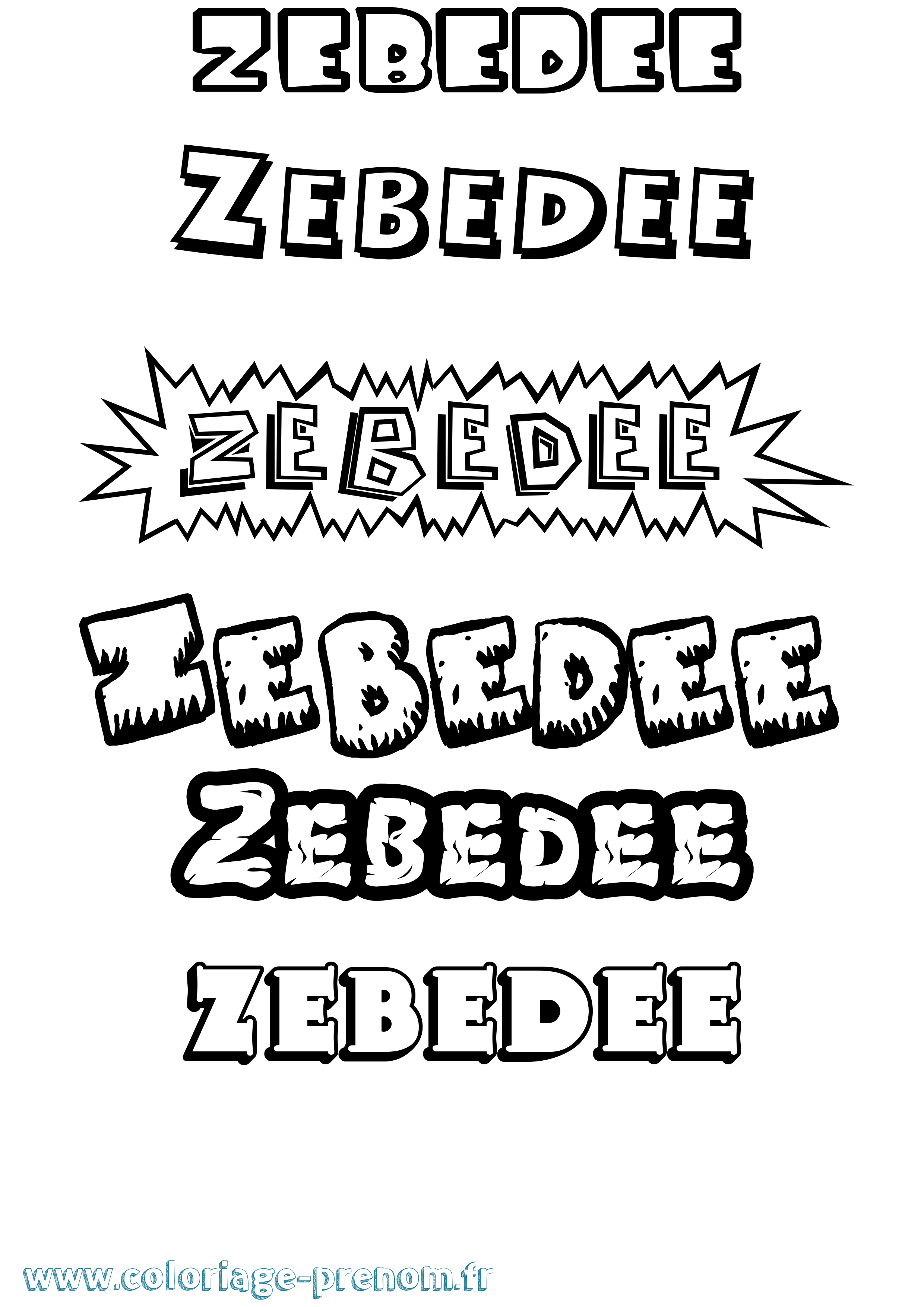 Coloriage Zebedee Dessin Animé Coloriage prénom Zebedee Dessin Animé