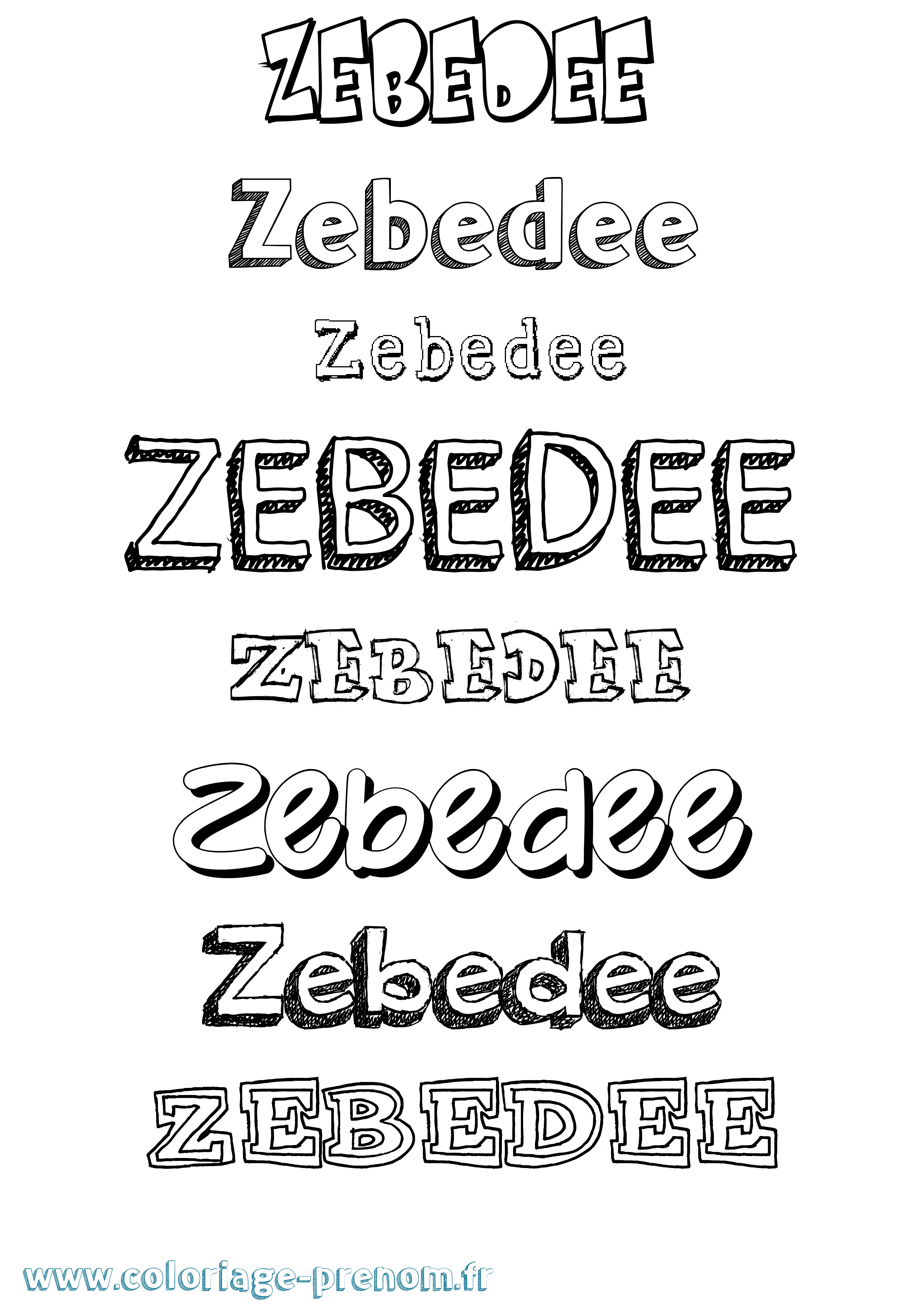 Coloriage prénom Zebedee Dessiné