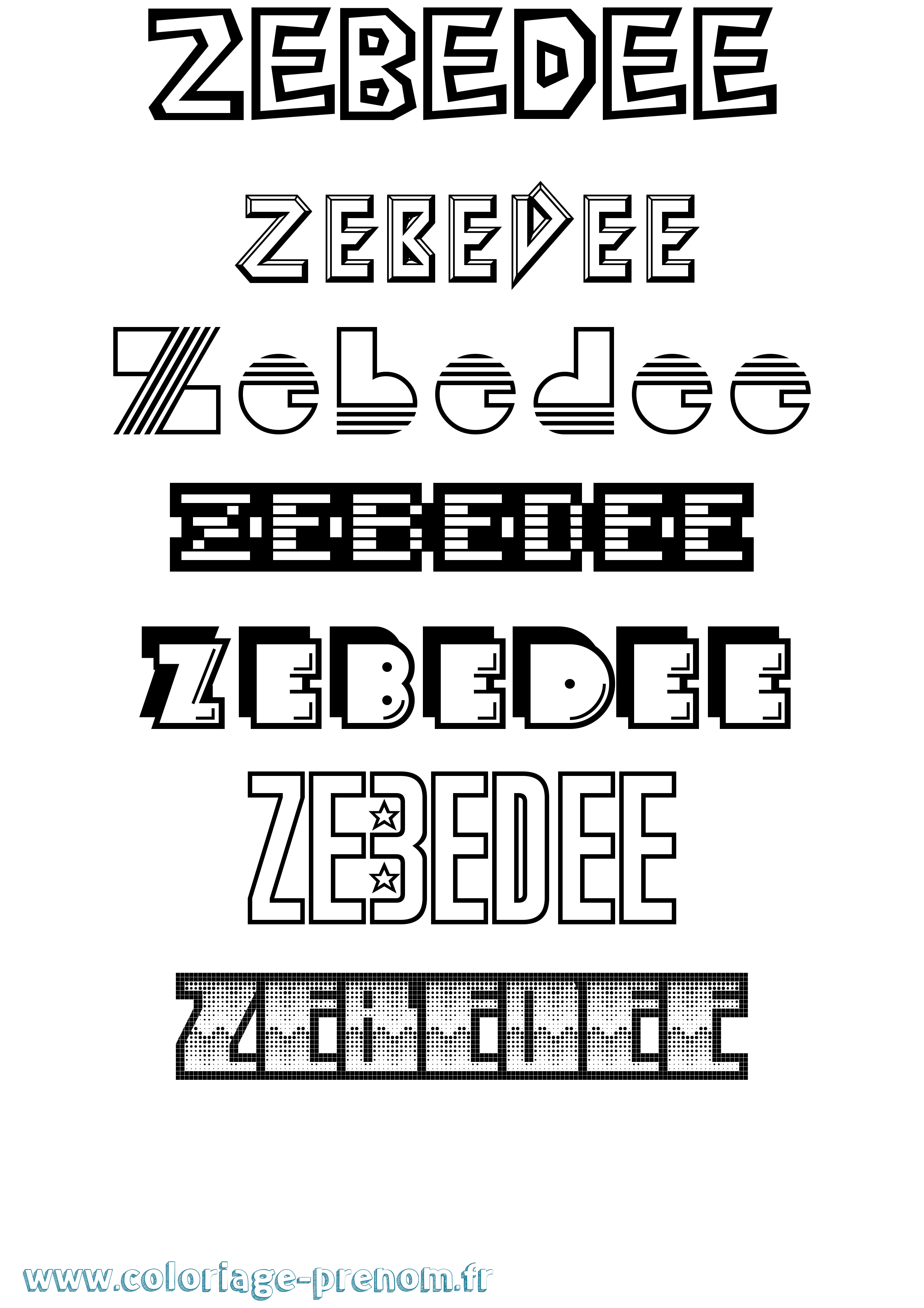 Coloriage Zebedee Jeux Vidéos Coloriage prénom Zebedee Jeux Vidéos