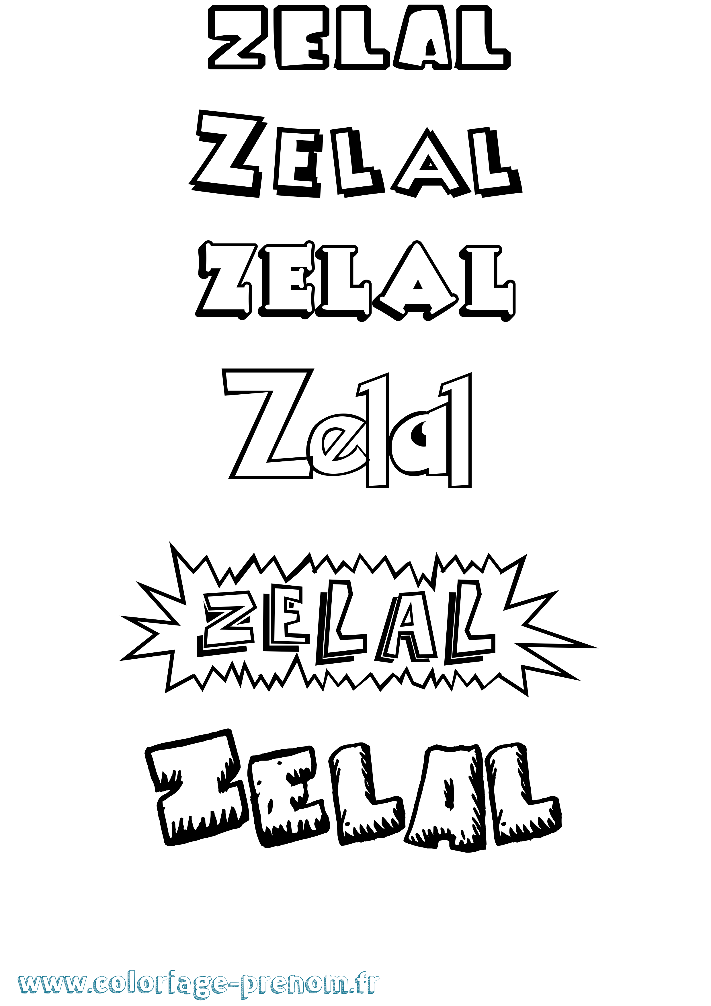 Coloriage Zelal Dessin Animé Coloriage prénom Zelal Dessin Animé