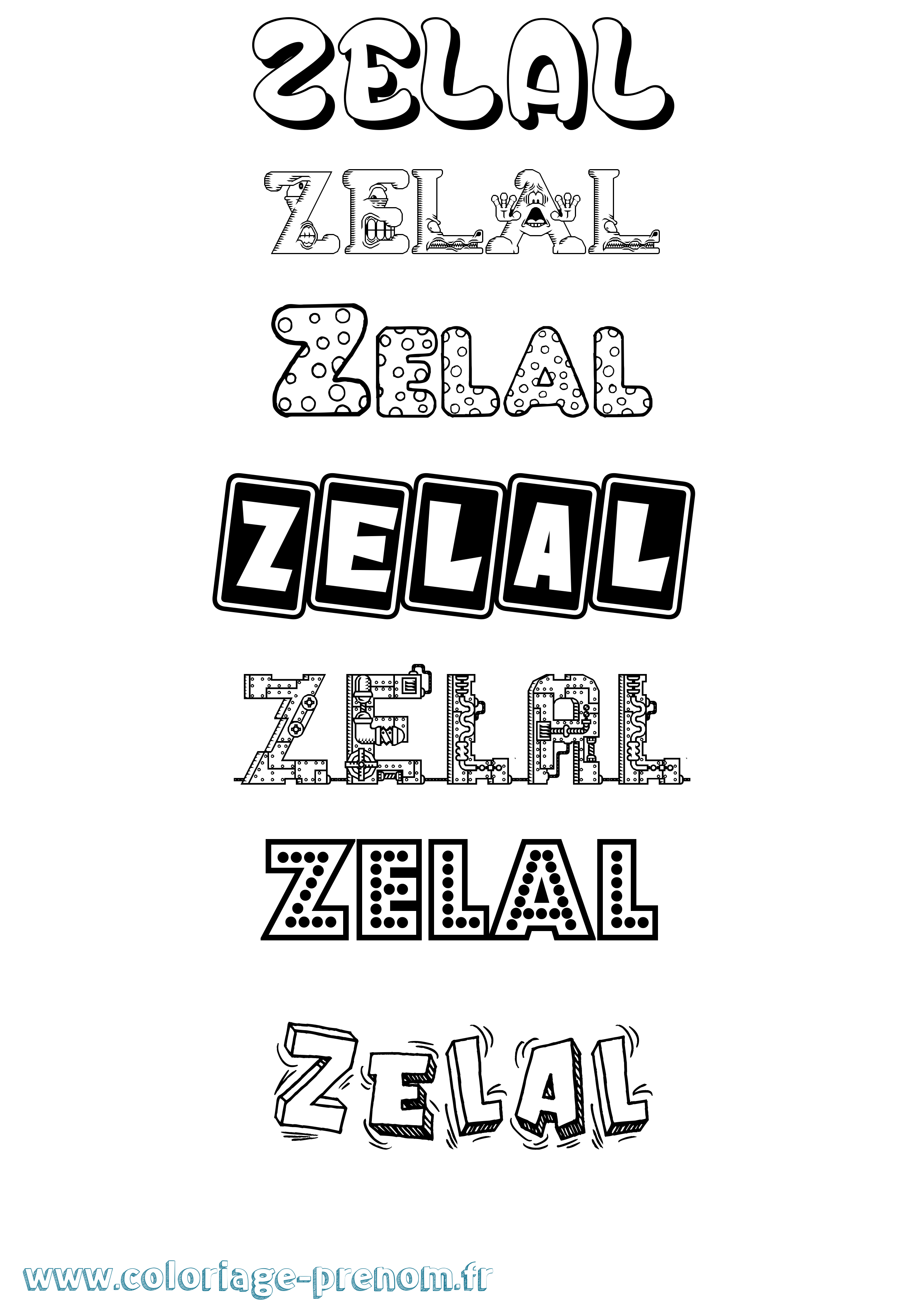Coloriage Zelal Fun Coloriage prénom Zelal Fun