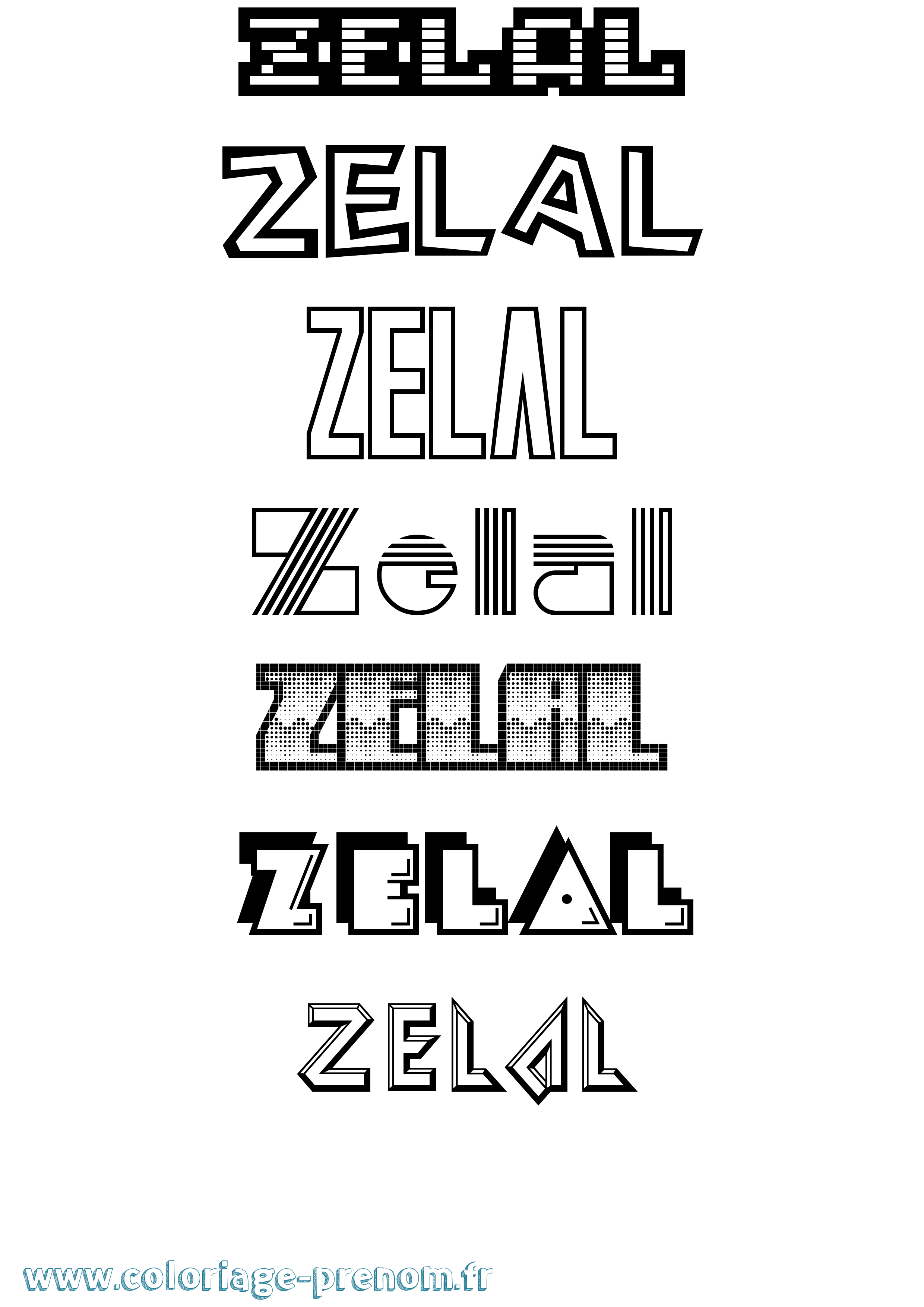 Coloriage prénom Zelal Jeux Vidéos