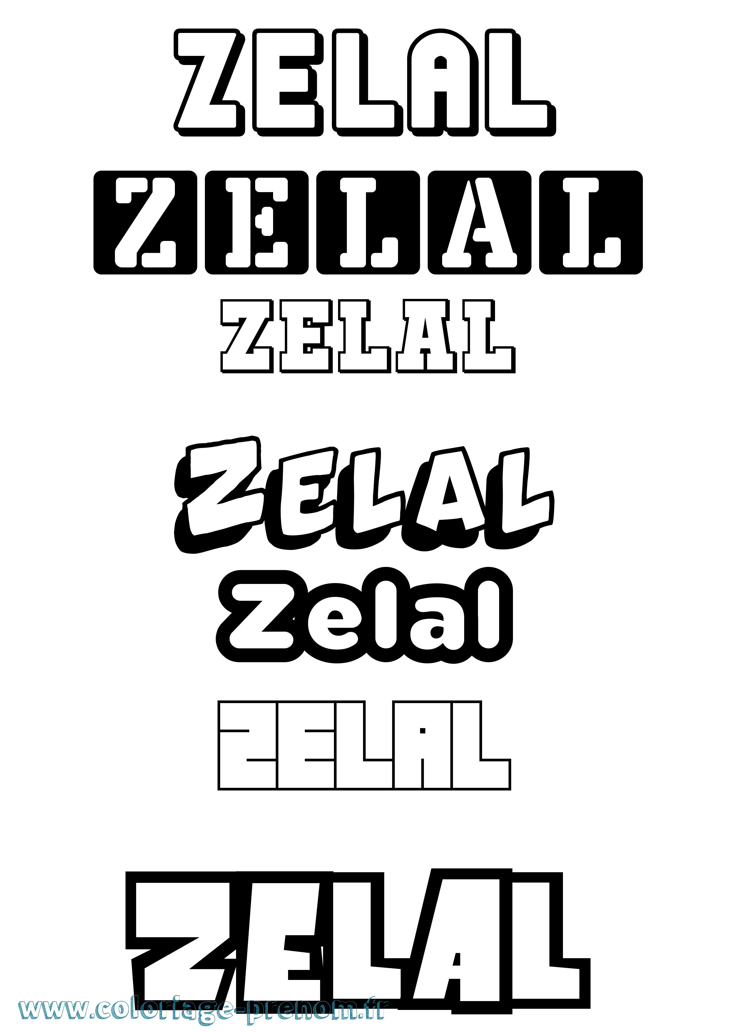 Coloriage Zelal Simple Coloriage prénom Zelal Simple