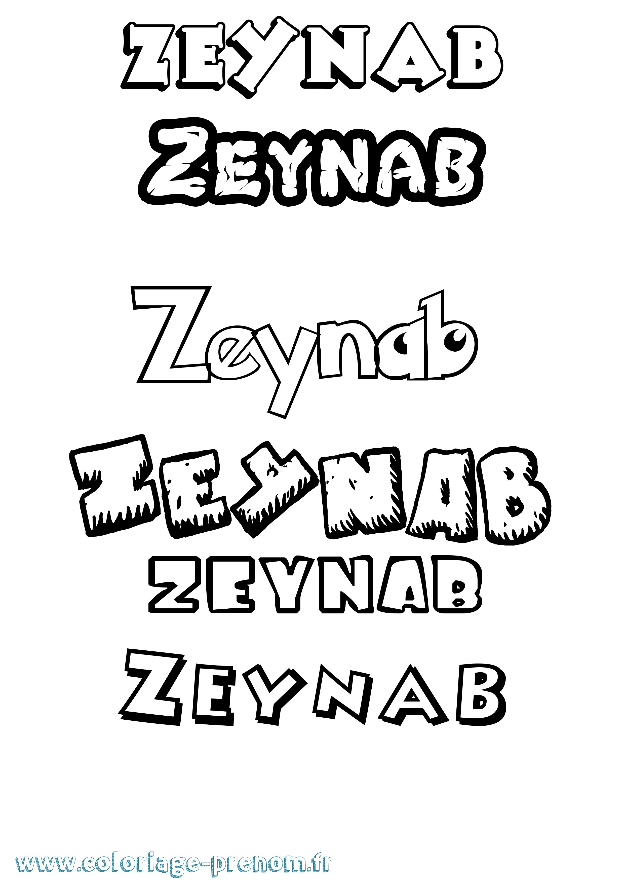 Coloriage Zeynab Coloriage prénom Zeynab