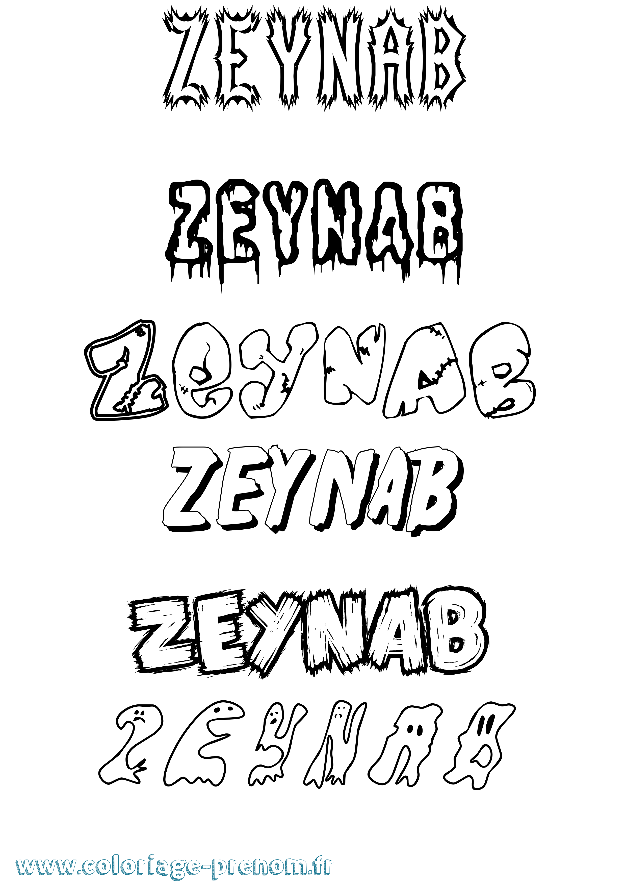 Coloriage Zeynab Coloriage prénom Zeynab