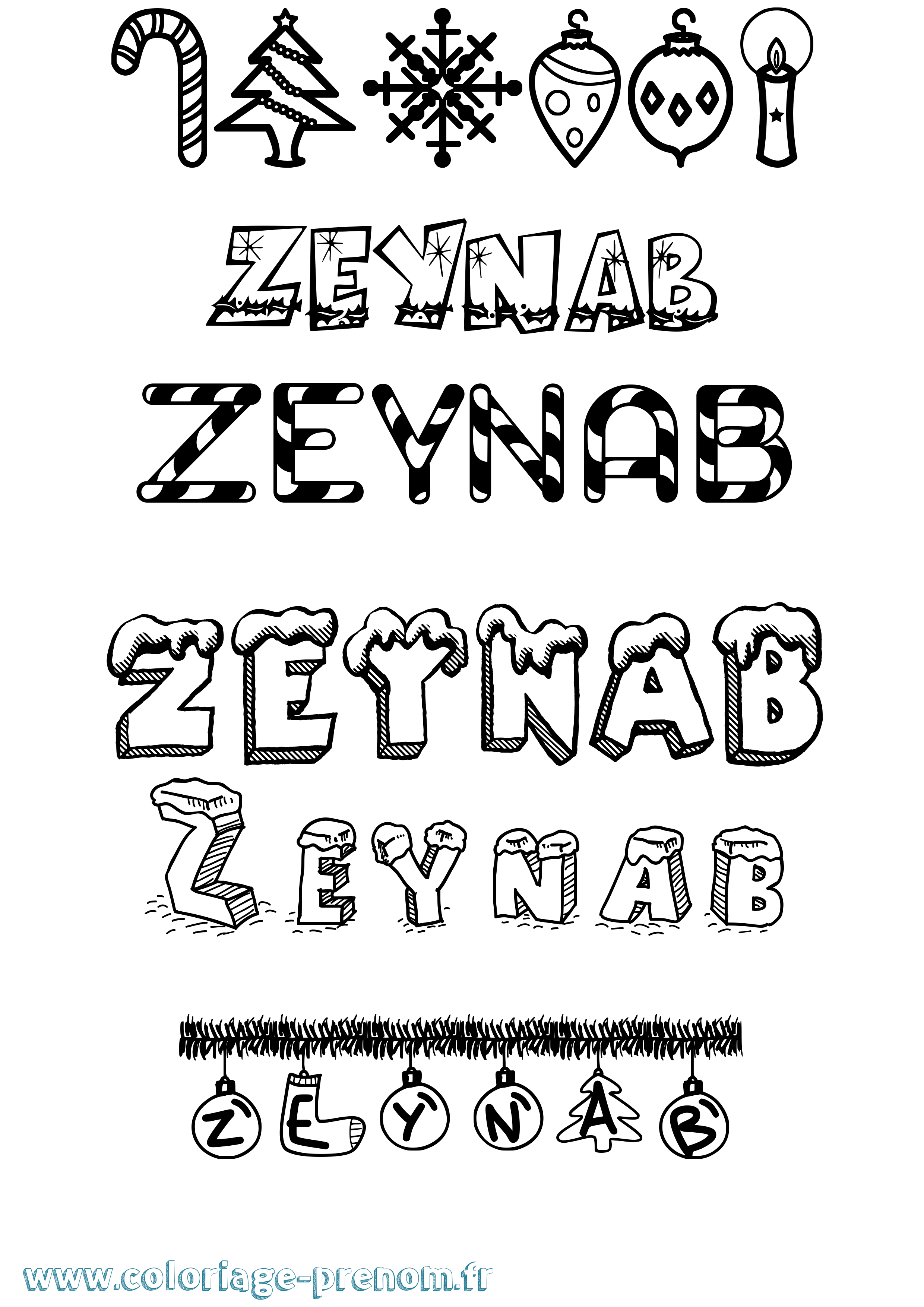 Coloriage Zeynab Coloriage prénom Zeynab