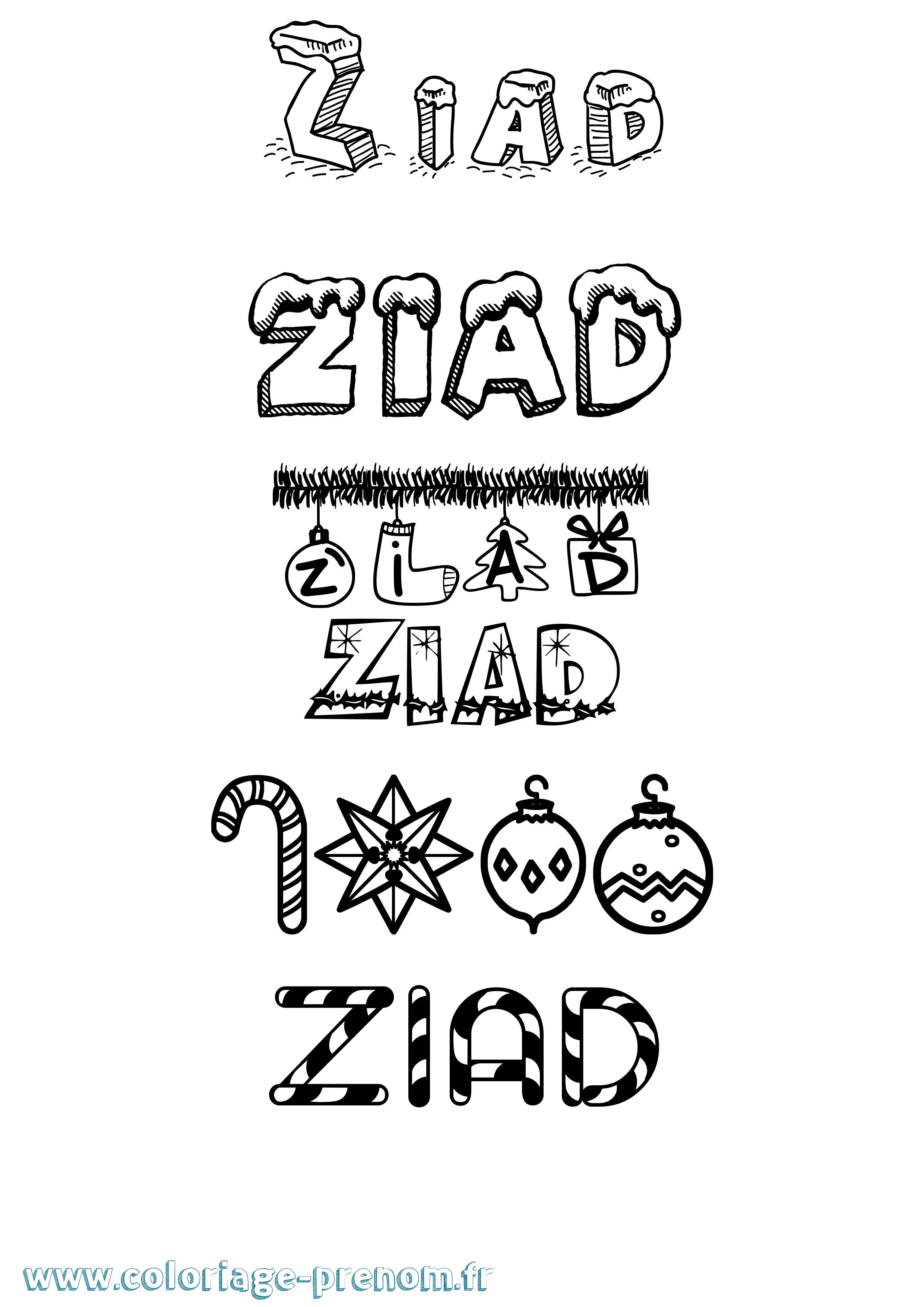 Coloriage Ziad Coloriage prénom Ziad
