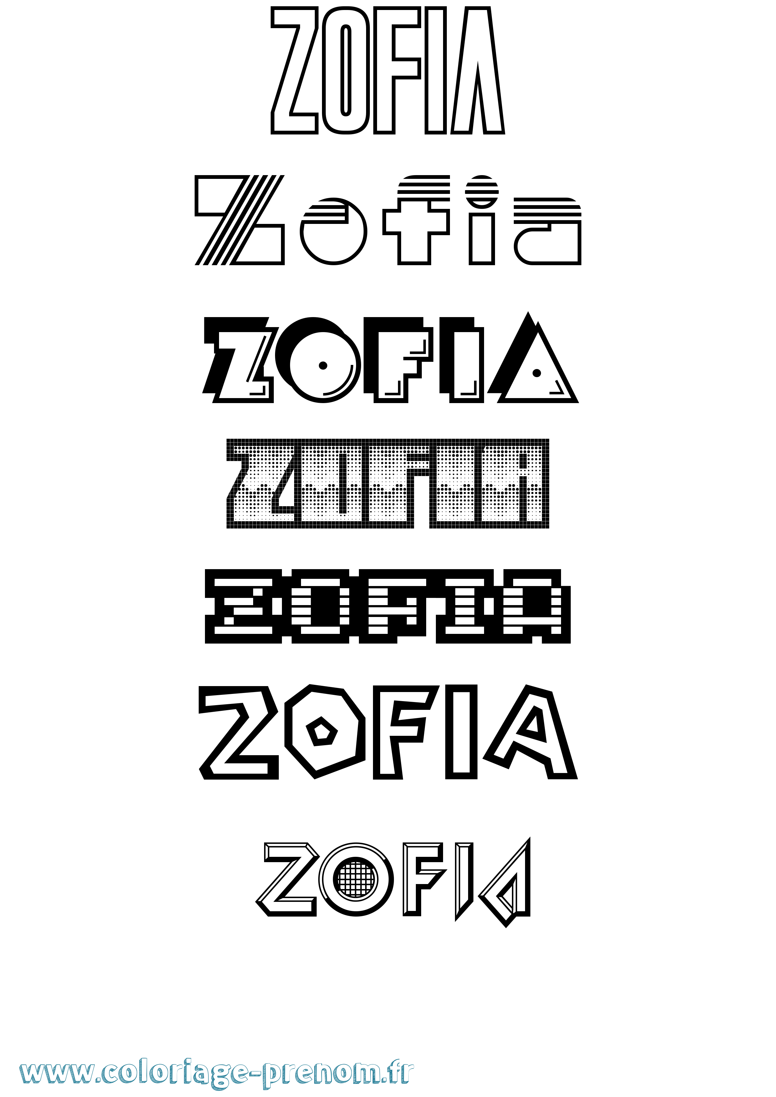 Coloriage prénom Zofia Jeux Vidéos