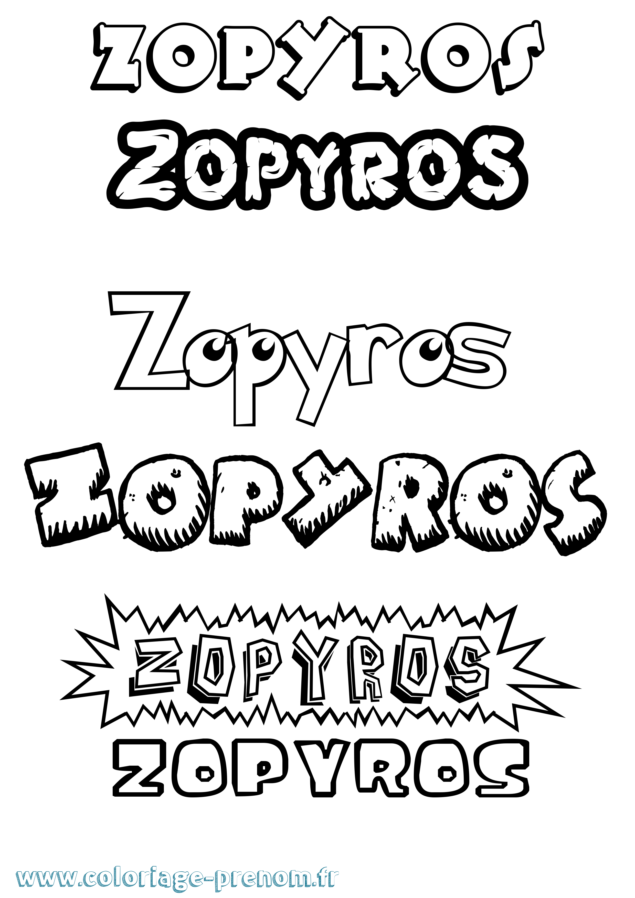 Coloriage Zopyros Dessin Animé Coloriage prénom Zopyros Dessin Animé