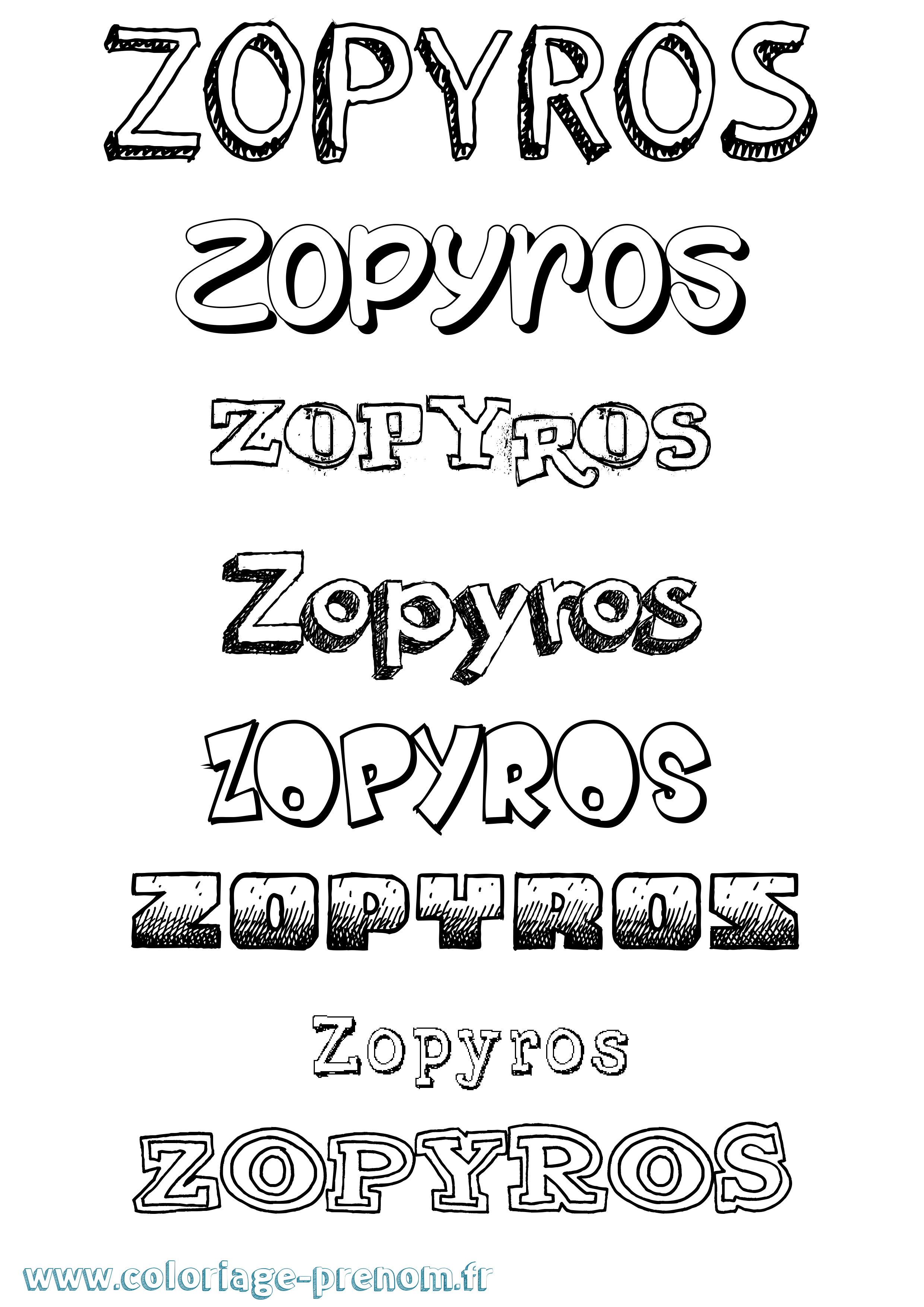 Coloriage Zopyros Dessiné Coloriage prénom Zopyros Dessiné