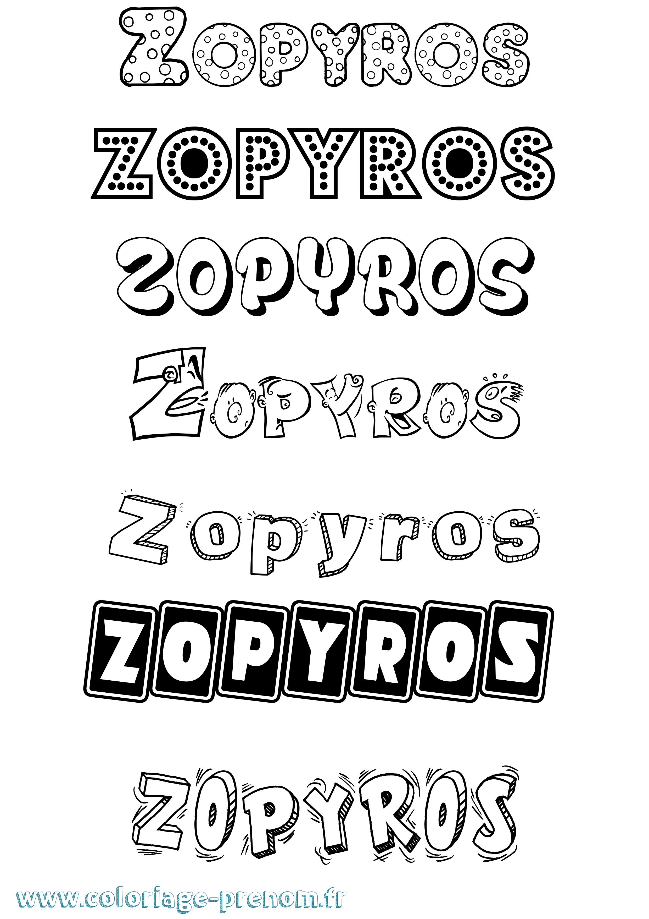 Coloriage Zopyros Fun Coloriage prénom Zopyros Fun
