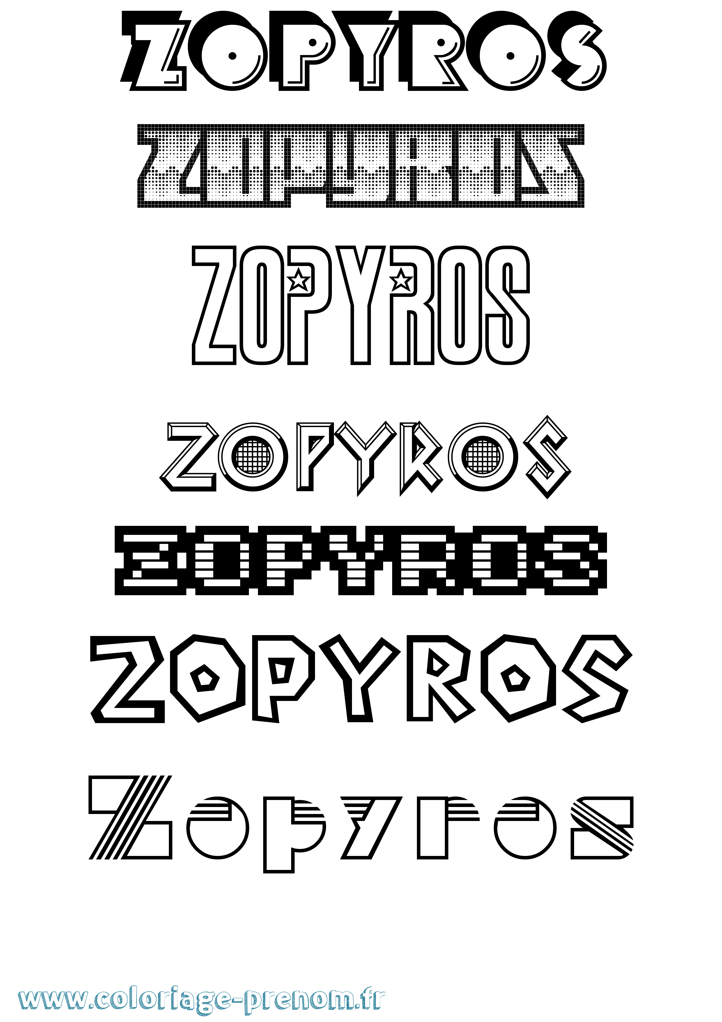 Coloriage Zopyros Jeux Vidéos Coloriage prénom Zopyros Jeux Vidéos