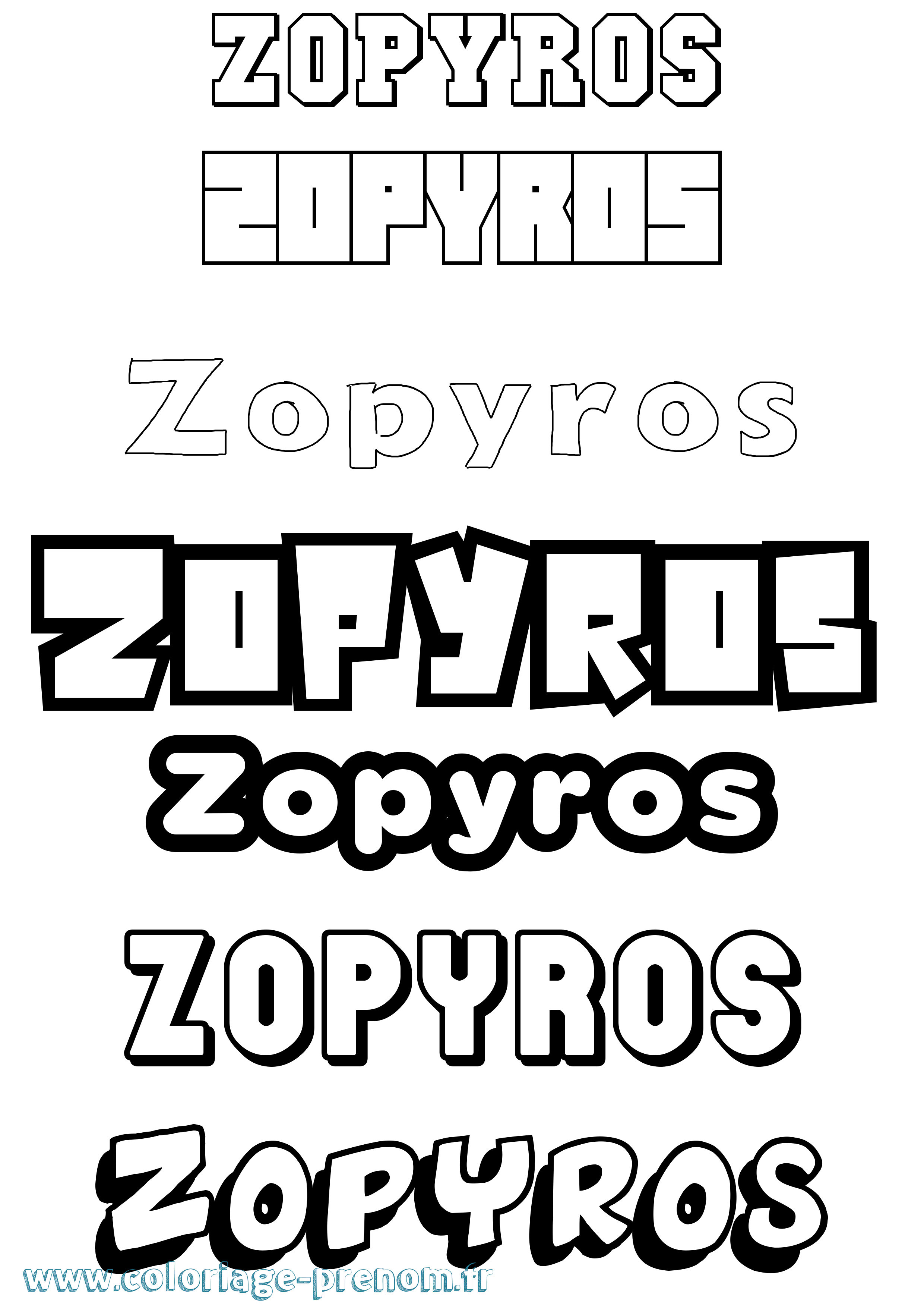 Coloriage Zopyros Simple Coloriage prénom Zopyros Simple